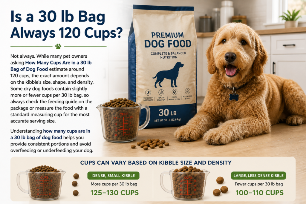 How Many Cups Are in a 30 lb Bag of Dog Food?