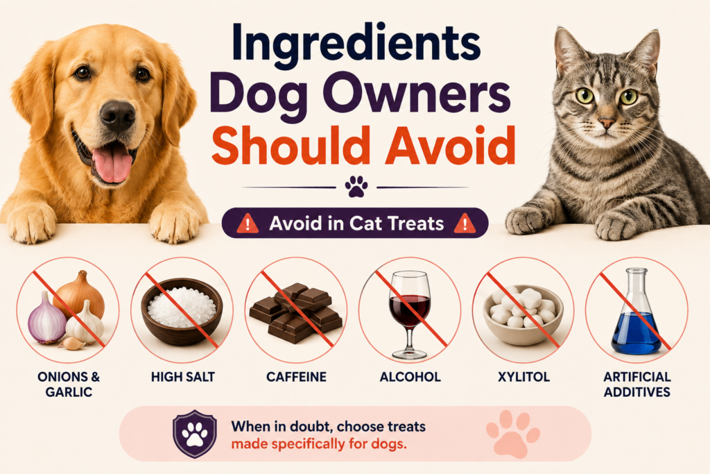 Can dogs eat cat treats?